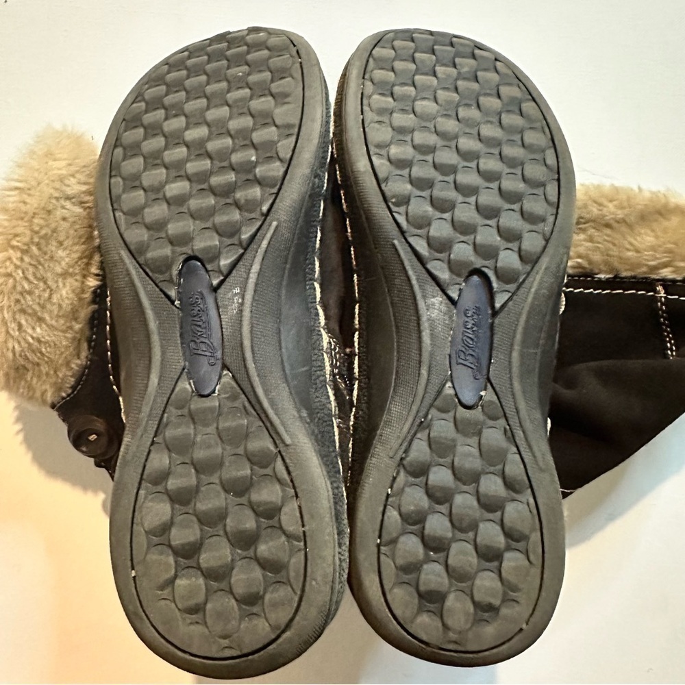 G.H. Bass Otto Suede Snow Boots Women’s 8 Brown Faux Fur Mid Calf Winter - Picture 11 of 13